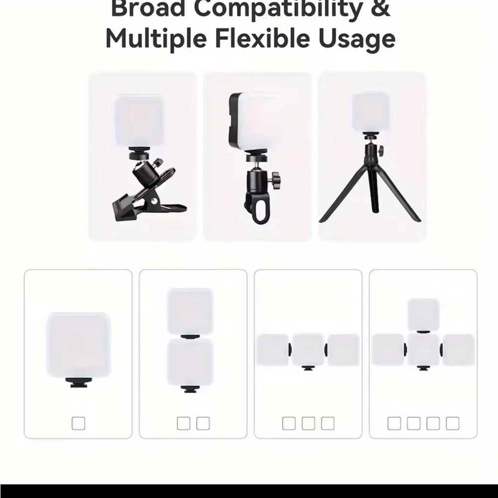 Black LED Clip-On Video Light